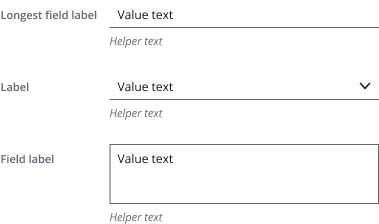 Example showing left aligned labels